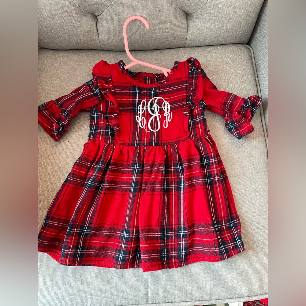“LRJ” Monogram Marleylilly Plaid Dress- 12-18 Months